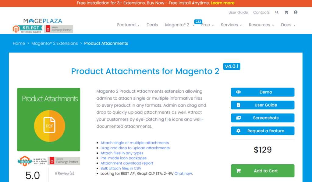 magento 2 product attachments